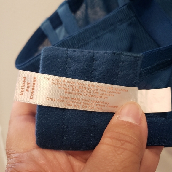 Cacique Deep Teal Blue Unlined Full Coverage Underwire Bra - Sz 42D US - Picture 4 of 6